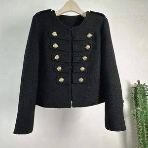 Women's Jackets Long-sleeved Vintage White Lady Coat Autumn Winter High-quality Small Fragrant Woolen Cloth Slim Short Cardigan Women