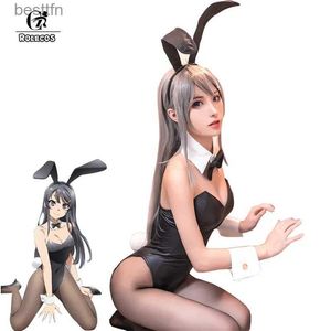 Costume a tema ROLECOS Anime Sakurajima Mai Cosplay Vieni Natale Donna Nera Tuta sexy Rascal non sogna la coniglietta Senpai CosL231013