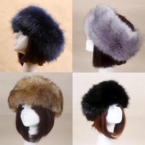 Beanie Skull Caps Winter Fashion Women Hat Thick Warm Skullies Beanies Top Fake Headscarf Russian Fur Faux Empty Fluffy D8b6Beanie236j