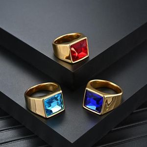 2021 Design Titan Stahl Diamantring Herren Persönlichkeit Modeschmuck347K