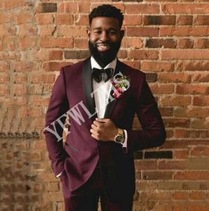 Men's Suits Handsome Groomsmen Shawl Lapel Groom Tuxedos Mens Wedding Dress Man Jacket Blazer Prom Dinner (Jacket Pants Tie) A057