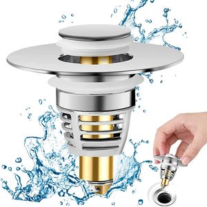 Drains Universal Washbasin Water Head Leaking Stopper Sink Strainer Stopper Bathroom Pop Up Shower Drain Hair Catcher Ea-zy Sink Plug 231013