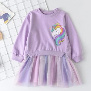 Kız Siysi 2023 Unicorn Prenses Elbise Çocuklar Bahar Sonbahar Sezonu Kızlar Doğum Günü Partisi Cadılar Bayramı Noel 231013