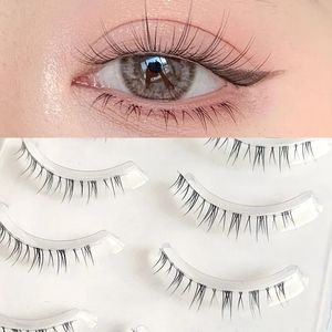 Falsche Wimpern, 5 Paar Wimpern, natürlicher unterer, weicher, klarer Bandboden, gefälschte Verlängerung, Make-up-Werkzeuge 231012