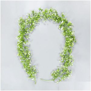 Decorative Flowers 1.7M Artificial Gypsophila Garland Vines Baby Breath Wreath Wedding Arch Decoration Fake Plants Home Wall Backdrop Dhxzv