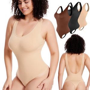 Waist Tummy Shaper Backless Bodysuit for Women Sleeveless Shapewear Tank Top Open Back Slimming Trainer Corset Invisible Body 231012