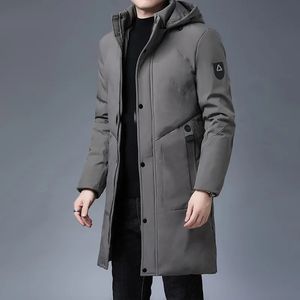 Herrjackor toppkvalitet vinter förtjockar varumärkesdesigner casual mode outwear parkas jacka män longline windbreaker rockar kläder 231012
