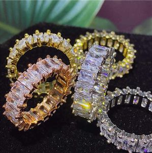 Ekopdee luksusowe pierścionki cyrkonowe dla kobiet Eternity obiec