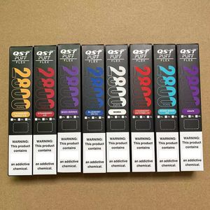 HOT Puff Flex QST disposable device vape E Cigarette kits 0% 2% 5% 2800 puffs 8ML prefilled 28Colors VS XXL Plus MAX