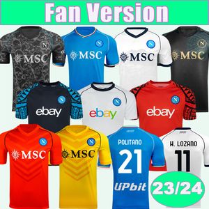 23 24 Naples OSIMHEN Mens Soccer Jerseys Napoli Halloween OLIVERA ELMAS ZIELINSKI H. LOZANO ANGUISSA RRAHMANI LOBOTKA Home Away Goalkeeper Football Shirts Uniforms