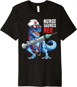 Мужские футболки Nursesaurus Rex, рубашка Saurus, подарок для кормящих мам, мужские топы с графикой, футболки Camisa, футболки, классические хлопковые футболки