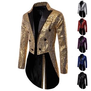 Erkek ceketler erkek parlak pullu parıltı süslemeli blazer ceket erkek gece kulübü balo takım elbise blazer kostüm homme şarkıcıları sahne kıyafetleri smokin 231013