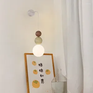 Vägglampa modern minimalistisk macaron färgglas järnboll led g9 säng sovrum dekorativ varm vit belysning 12 20 cm sconce
