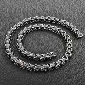 Chains 7 5-24'' Length Punk Vintage Men Viking Dragon Jewelry Hiphop 316L Stainless Steel 2 Kind Wear Method Chain Neckl222c