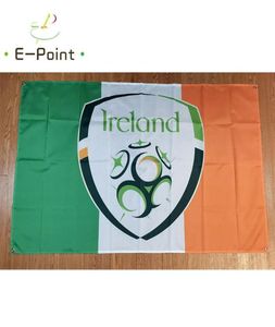 Irland-Fußballnationalmannschaft auf Irland-Flagge, 150 cm, 90 cm, Hausgartenflaggen, festlich5740774