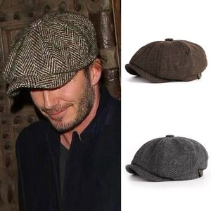 Projektant Winter Mens Newsboy Hats Beret Vintage Cap Cabbie zagęszczona bawełniana ciepła gatsby bluszczowa czapka