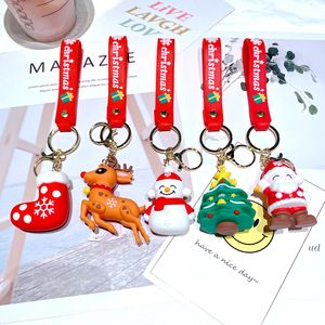 Cartoon Santa Claus Keychain Christmas Creative Car Keychain Christmas Tree Bag Pendant Small Gift