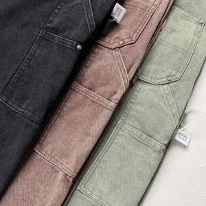 Carhartlys Pantolon Tasarımcı Lüks Moda Orijinal B136 İnsanın Yıkanmış Eski İş Giyim Pantolonu Çift Diz Tuval Kayıt Pantolon