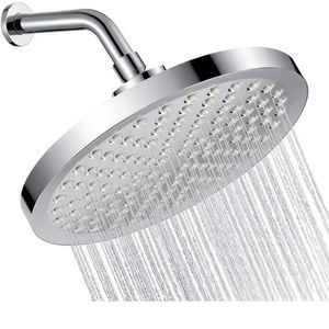 Banyo Duş Başlıkları 8/6inch Yuvarlak Yağış Duş Başlığı Abs Krom Basınçlı Elektraplatma Duş Üst Nozul Küçük Lotus Kafası Banyo Aksesuarları 231013