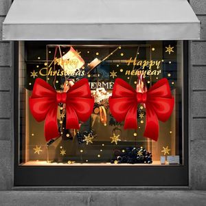 壁のステッカークリスマスツリーウィンドウステッカー静的ガラスステッカークリスマス雰囲気の家の装飾ホリデークリスマス飾り2024パーティー231013