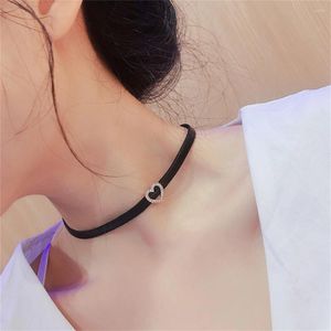 Anhänger Halsketten Frauen Schwarz Punk Choker Kragen Halskette Goth Samt Herz Pendientes Party Club Sexy Gothic Schmuck Geschenk