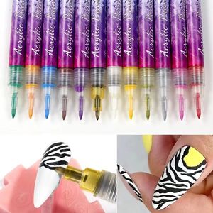 Nail Polish 12pcsSet Drawing Pen Graffiti Painting Liner Waterproof Brush UV Gel Nails Art Decoration DIY 3D Abstract Line Tool 231012