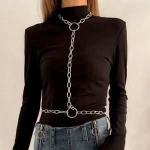 Sexy Multi-layers Rhinestone Body Chain Necklace Jewelry For Women Simple Waist Long Accessories Chains270M