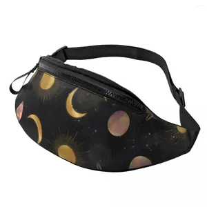 Waist Bags Gold Sun Moon Bag Planets Space Men Jogging Pack Funny Polyester