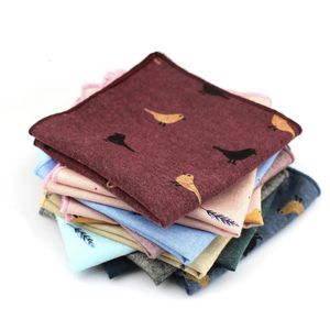 Cravat vuxen bomullshanddukar tryckmönster hanky för män företag avslappnade fickor fyrkantig handduk 25 cm bredd bröllop hankies 231012