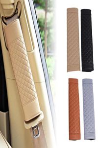 1 Pair Stylish Car Safety Seat Belt Faux Leather Shoulder Strap Pad Cushion Cover Belt Protector for Adults Kids7315374