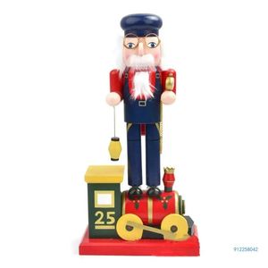 Christmas Decorations Multipurpose Wood Train Repairman Nutcrackers Soldier Ornament Holiday Party Desktop Decor Crafts for Children Drop 231013