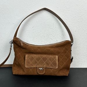 Hammock Tramp Designer Bag Luxury ground leather women's underarm bag handbag Oblique shoulder purse spliced purse large capacity Black and Brown