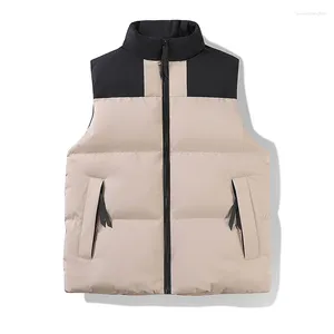 Men's Vests 2023 Men Winter Warm Waistcoats Thickened Stand Collar Vest Oversized Jackets Puffer Sleeveless Zipper Coat