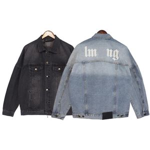 Våren Mens Women Denim Jackets Fashion Letters Print Jacket Rockar Män Kvinnor Par Stylist Streetwear Hip Hop Clothing S-XL