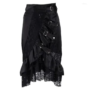 Skirts Costumes Steampunk Gothic Skirt Lace Women Clothing High Low Ruffle Party Lolita Black Medieval Victorian Goth Punk