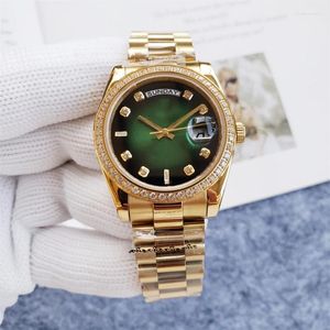 Orologi da polso da uomo di lusso con macchinari automatici 36mm verde calendario perpetuo orologio in acciaio inossidabile 904L di alta qualità