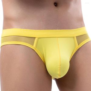 Underpants Breathable Mesh Hollow Men's U Convex Pouch Panties Low Waist Quick Drying Transparent Briefs Soft Thin See Through