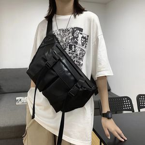 Waist Bags Woman Waist Bags Large Capacity Unisex Fanny Pack Street Wear Chest Bag Hip Hop Crossbody bag Fashion Black Big Belt Waist Pack 231012