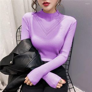 Women's Sweaters Ladies Fashion Mesh Stitching Pullover Sweater Women Clothing Girls Autumn Casual Knitwear Female Woman OL Vy613