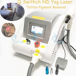 CE Godkänd Q Switched ND Yag Laser Tattoo Remover Beauty Machine Pigmentering Borttagning Skin Föryngring Svart dockbehandlingsutrustning