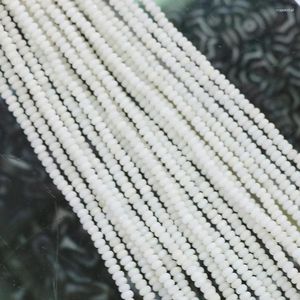 Beads 2 4mm Fashion Natural Stone White Jades Abacus Rondelle Faceted Chalcedony Diy Jewelry Loose 15inch B586