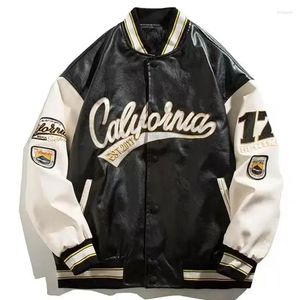 Men's Jackets Embroidery Pilot Baseball Jacket Men Hip-Hop Streetwear PU Leather Varsity Bomber Women 2023 Y2K Harajuku Loose Coats
