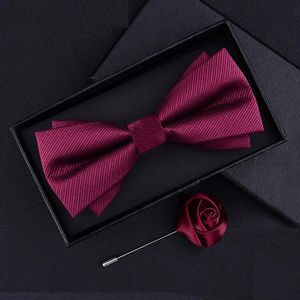 Yay bağları bow tie erkek damat resmi takım elbise şarap adamı siyah yay 231012