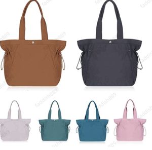 lululs emen bolsa feminina lateral cinch sacola de compras esportes ao ar livre sacola de um ombro nylon sacos de praia bagagem viagem bolsas crossbody pochette luluss