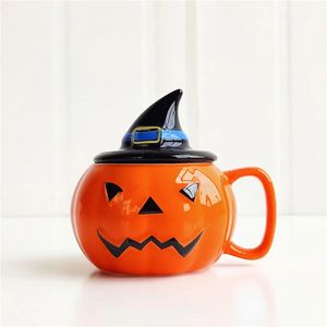 Mugs 1 Piece 300ml Ceramic Cup Halloween Pumpkin Mug Handgrip Tea Milk Water Home Tool Drink ware Handmade Juice Teacup Gift 231013