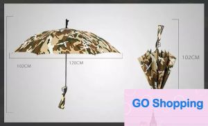 Guarda-chuva de camuflagem simples Sobrevivência 98k Guarda-chuvas de cabo longo Semiautomático Dobrável Protetor solar Pesca Caminhadas Guarda-chuva com cabo de arma