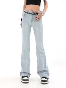 Jeans da donna WCFCX STUDI pantaloni a zampa d'elefante donna sexy slim chic denim Y2k streetwear vintage alta S donna