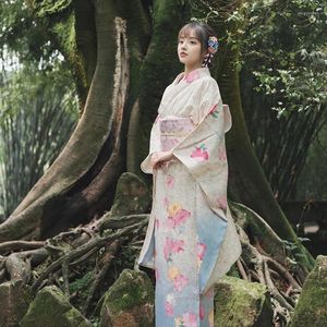 Etnik Giyim Kadınlar Japon Geleneksel Kimono Elbisesi Obi Floral Baskıları Klasik Yukata Cosplay Elbiseleri SAT KOSTUMU YAPILDI