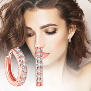 Hoop Earrings Rhinestone Luxury Women Creative Gold Color Piercing Accessory 2023 Fashion Trendy Small Female