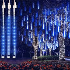 その他のイベントパーティーのサプライズクリスマスLED Meteor Shower Garland Holiday Strip Light Light Right Outdoor Waterof Fairy String Lights for Street Decoration 231013